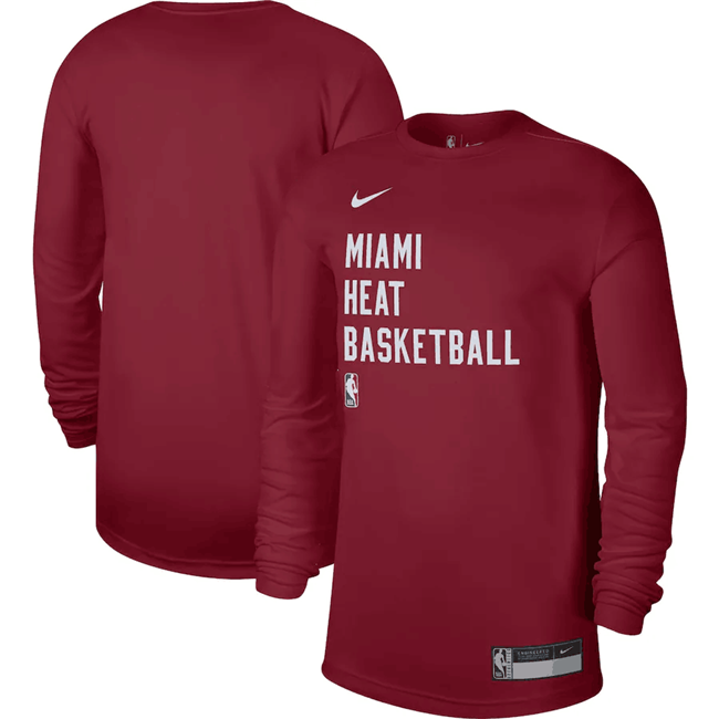 Men's Miami Heat Red 2023/24 Legend On-Court Practice Long Sleeve T-Shirt